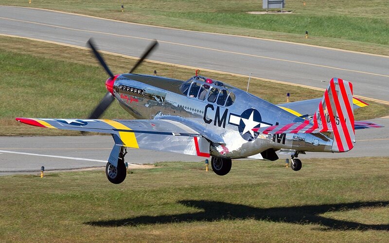 P-51 Mustang taking off