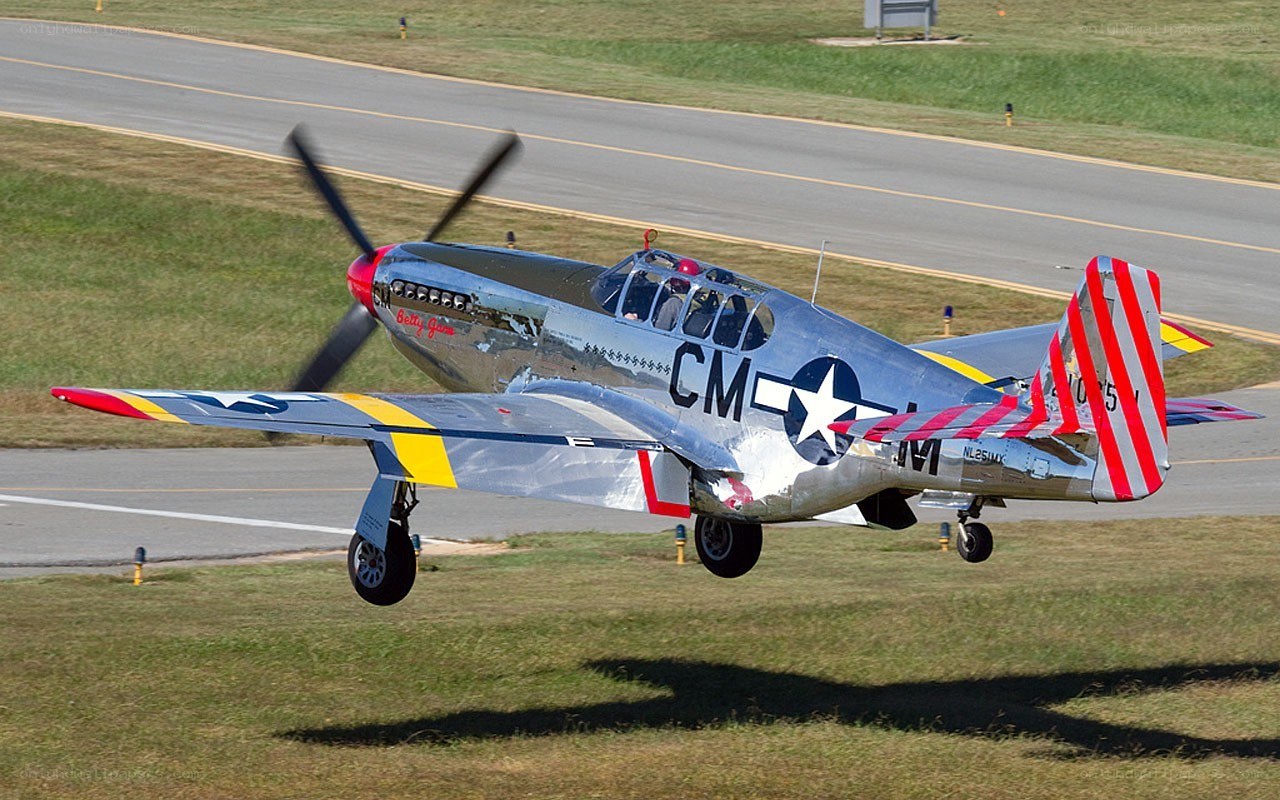 P-51 Mustang taking off