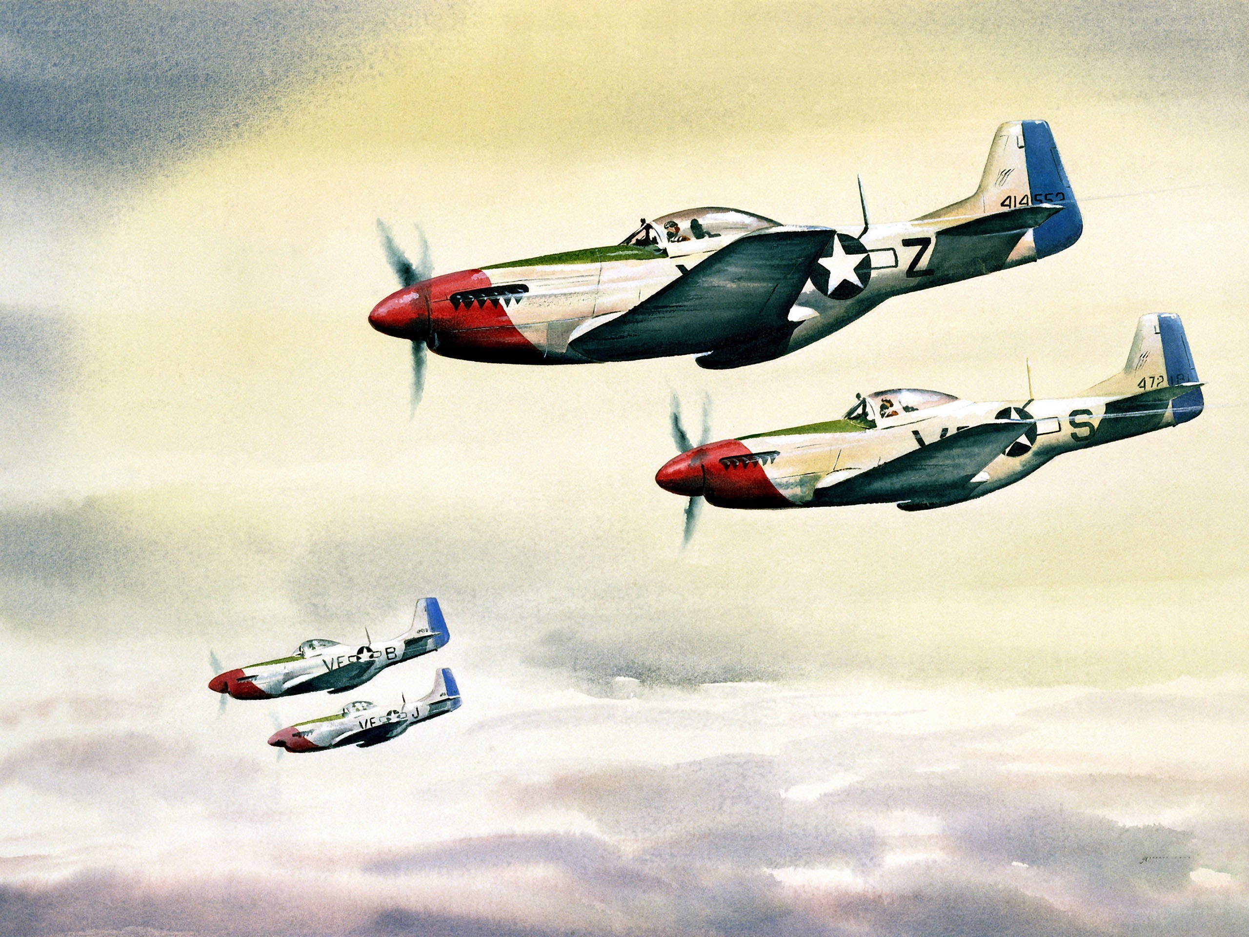 P-51 Mustangs in formation