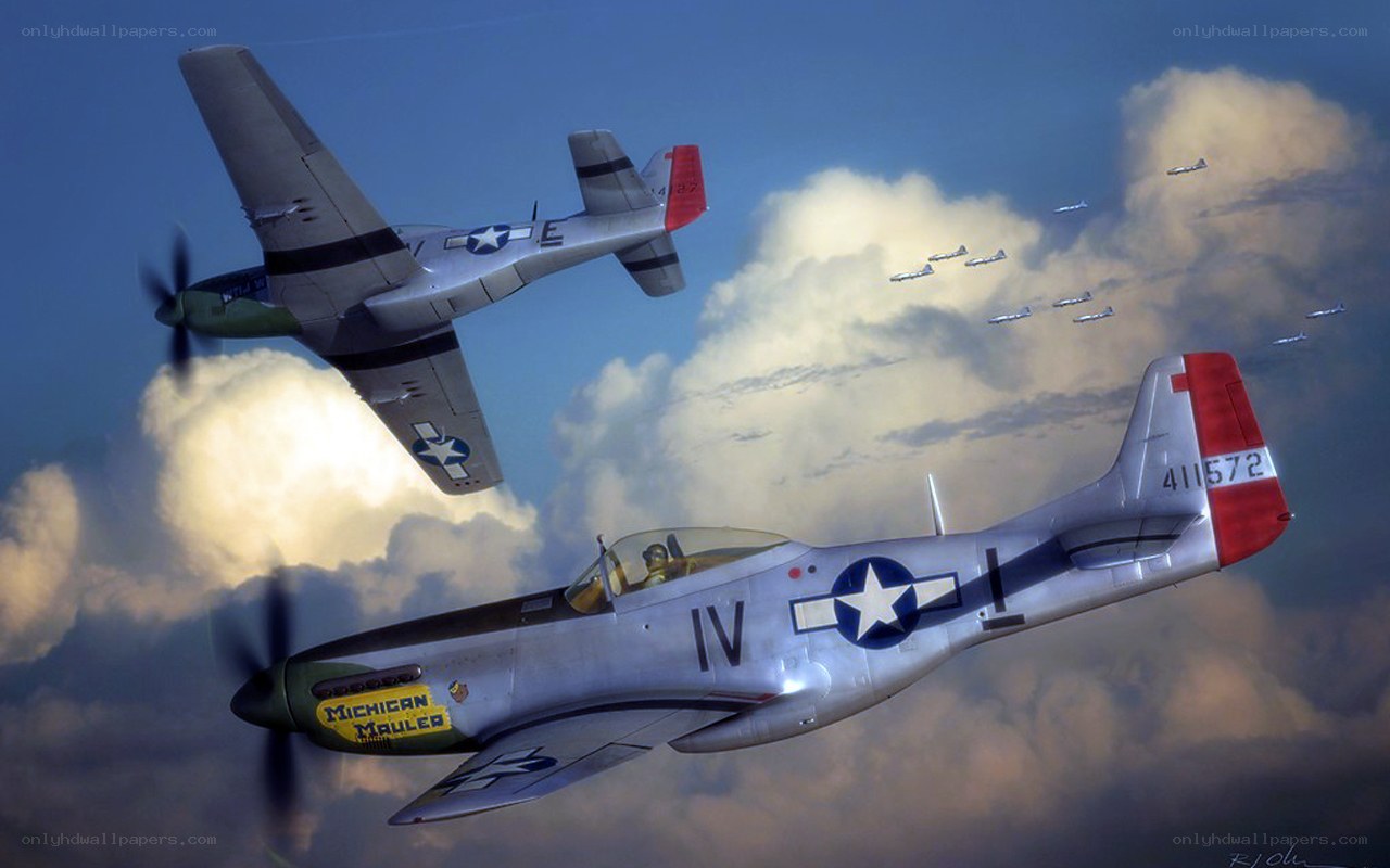 P-51 Mustangs in formation