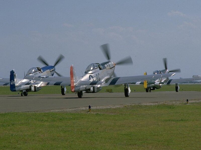 P-51 Mustangs on the runway