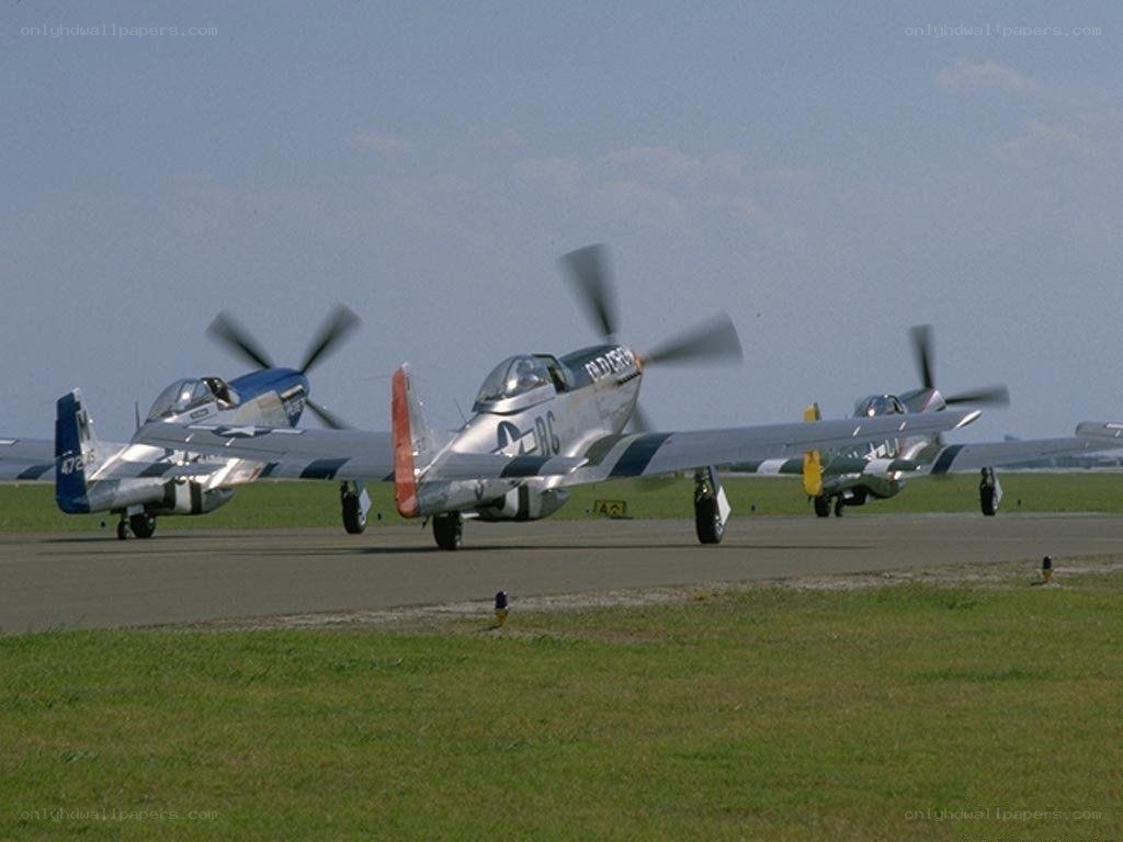 P-51 Mustangs on the runway