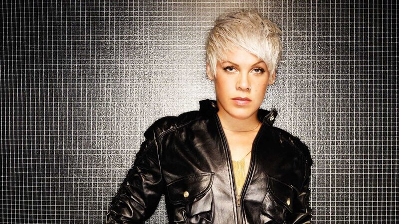 P!nk in leather jacket