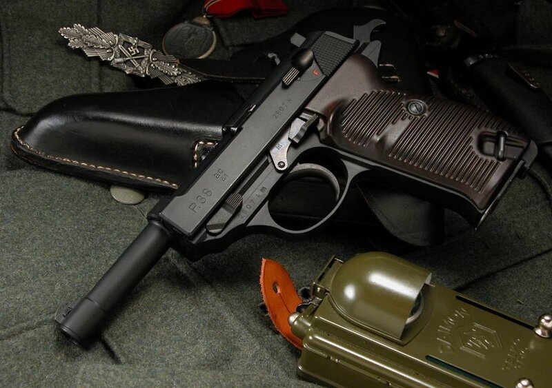 P38 pistol with accessories