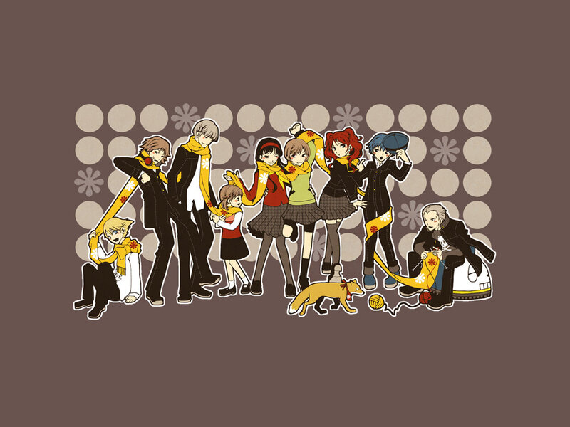 P5 characters in winter outfits
