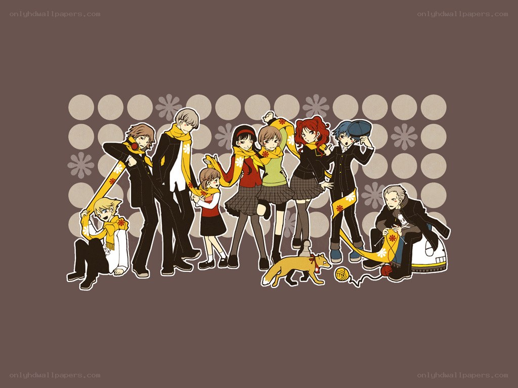 P5 characters in winter outfits