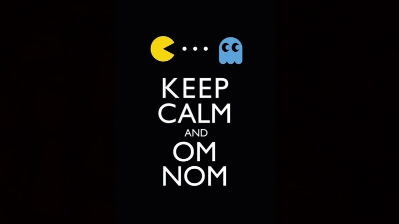 Pac-Man and Ghost — Black, Playful, Digital Art