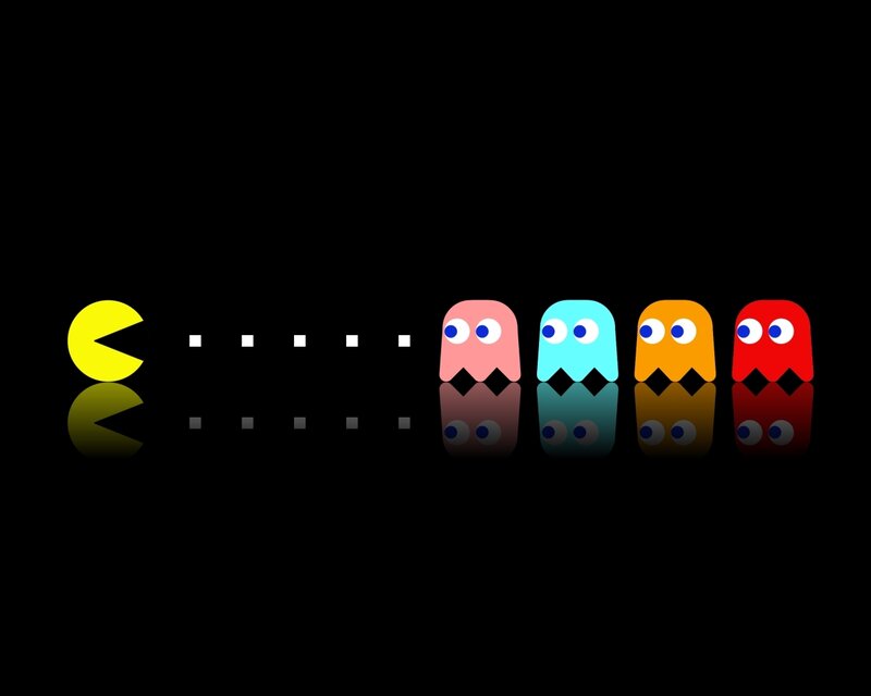 Pac-Man and ghosts