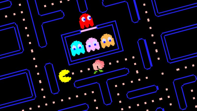 Pac-Man and Ghosts — Black, Playful, Night