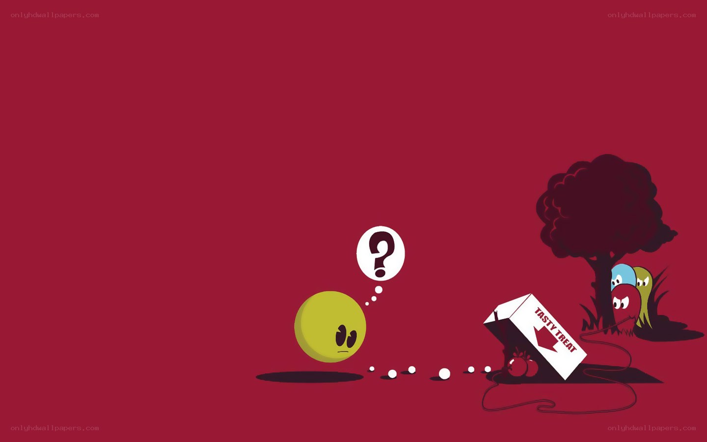 Pac-Man and ghosts in a field