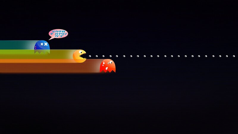 Pac-Man and ghosts in action