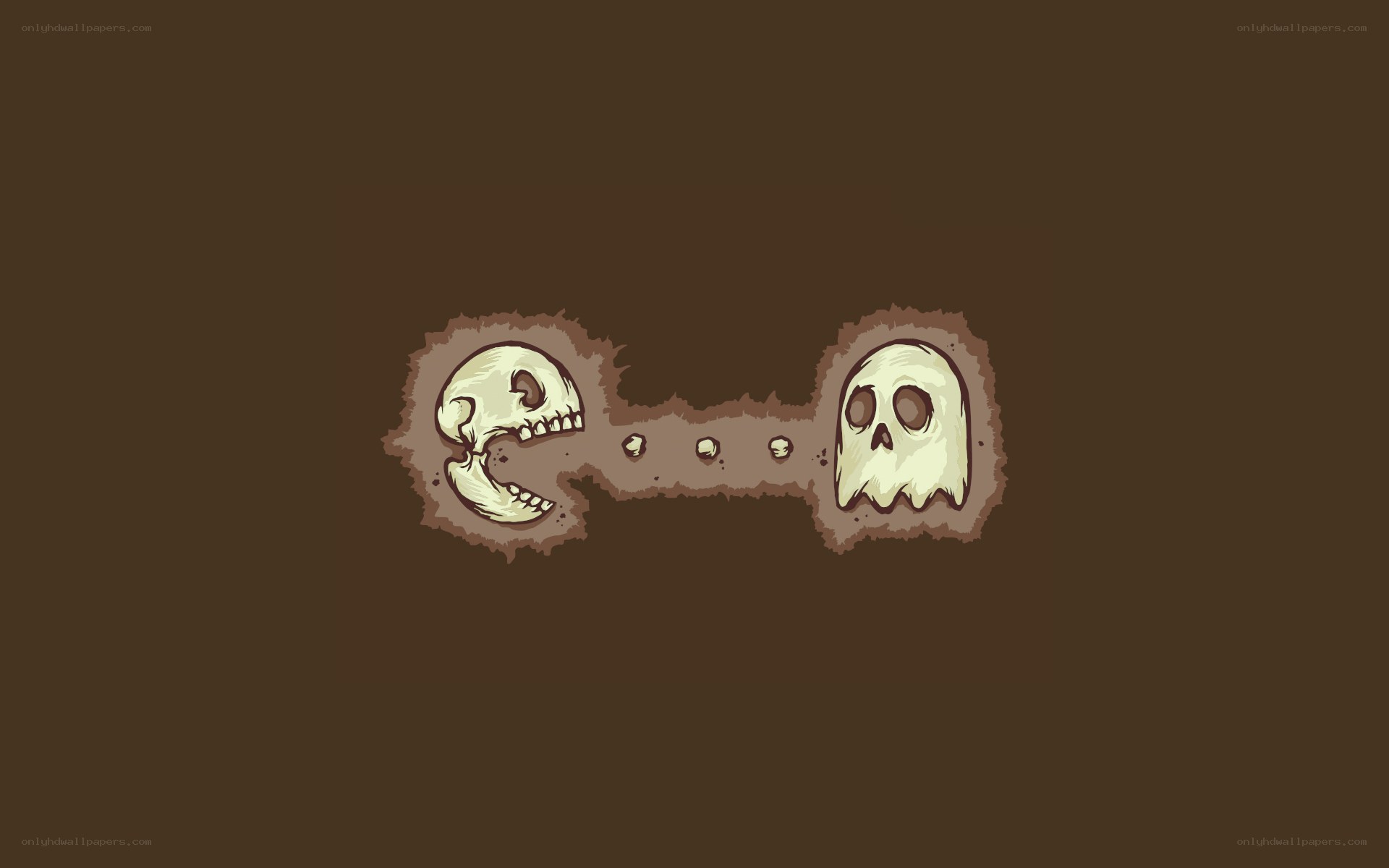 Pac-Man and ghosts in bones