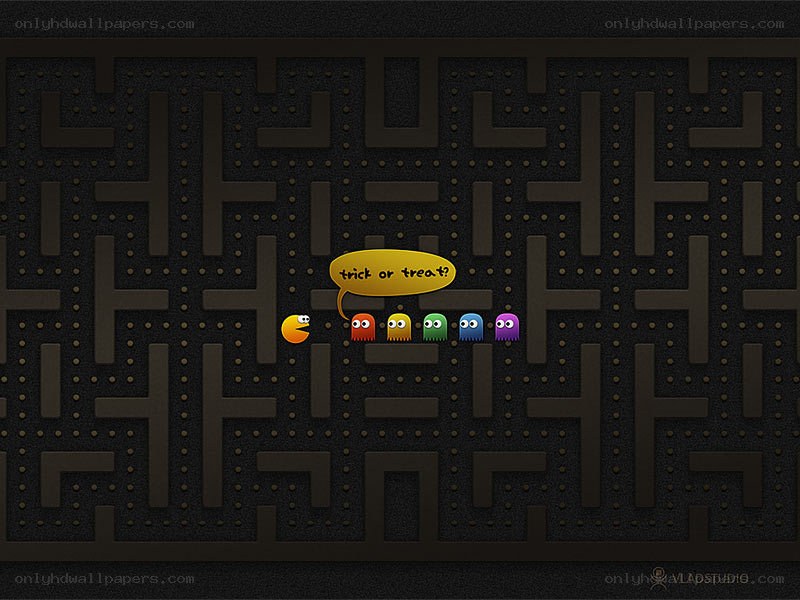 Pac-Man and ghosts in maze