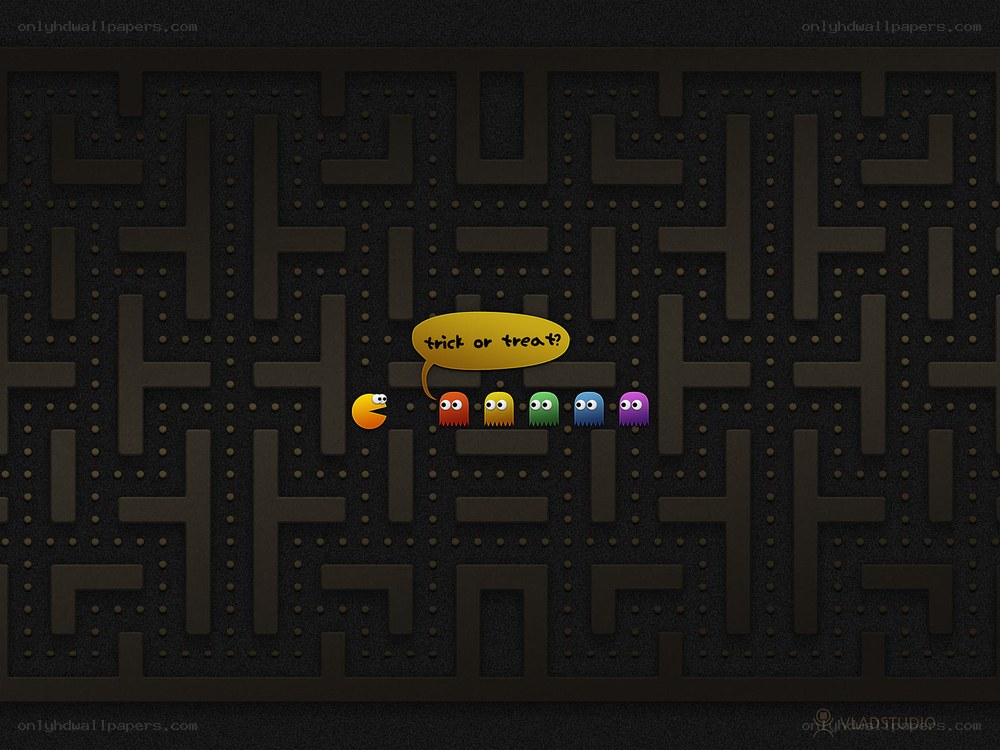 Pac-Man and ghosts in maze