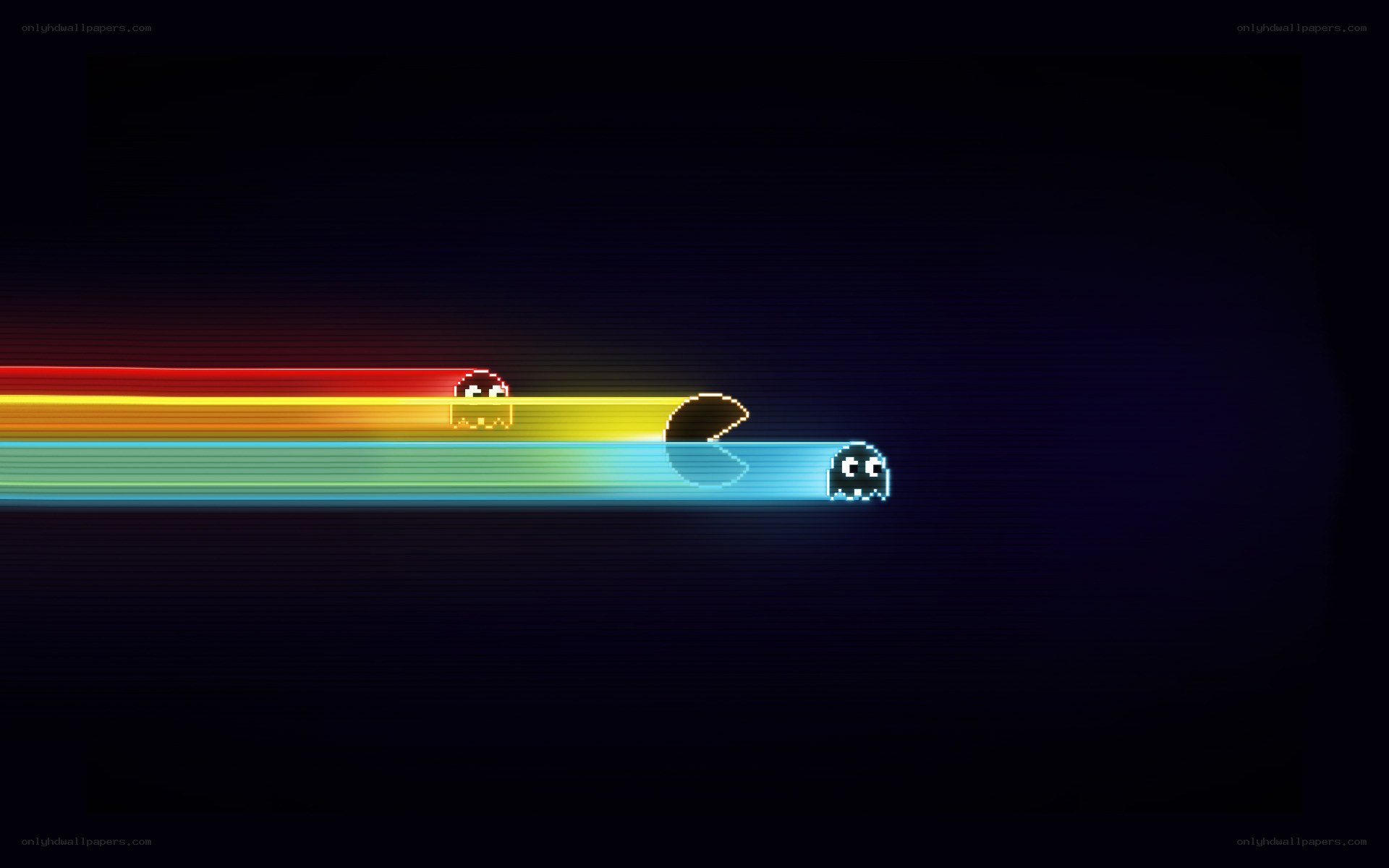 Pac-Man and ghosts in motion