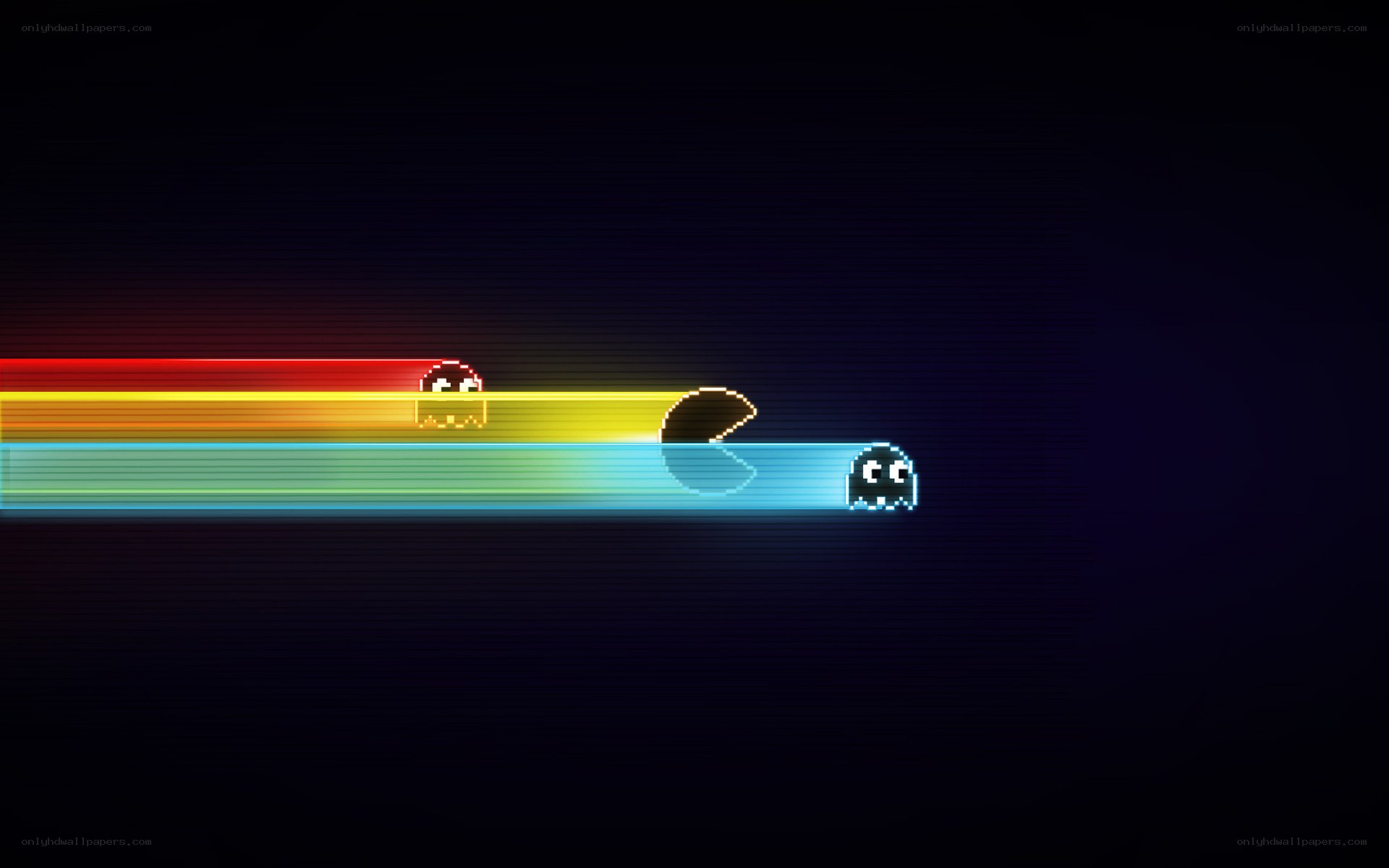 Pac-Man and ghosts in motion