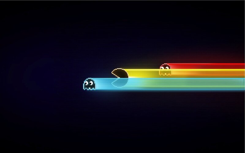 Pac-Man and ghosts in motion