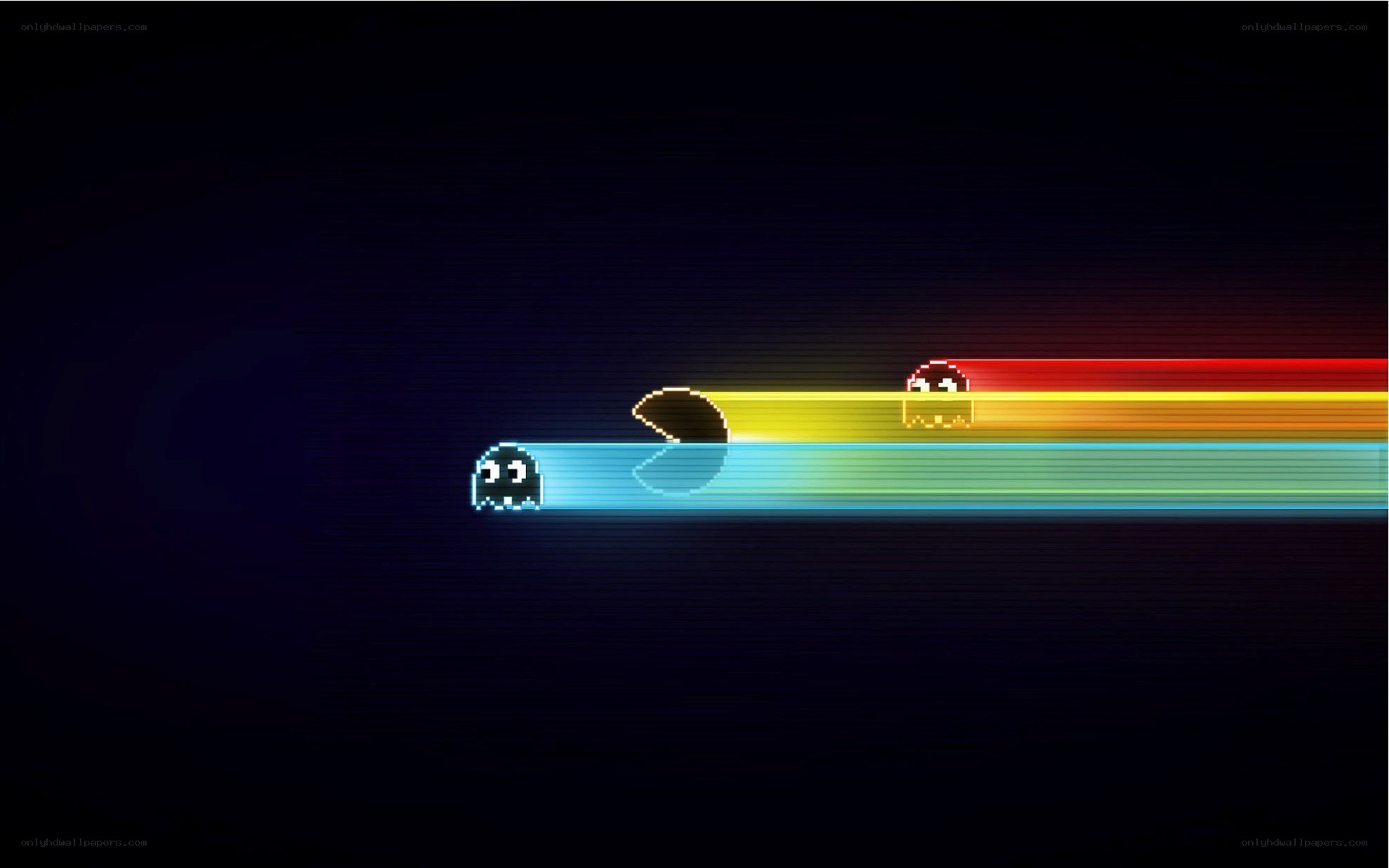 Pac-Man and ghosts in motion