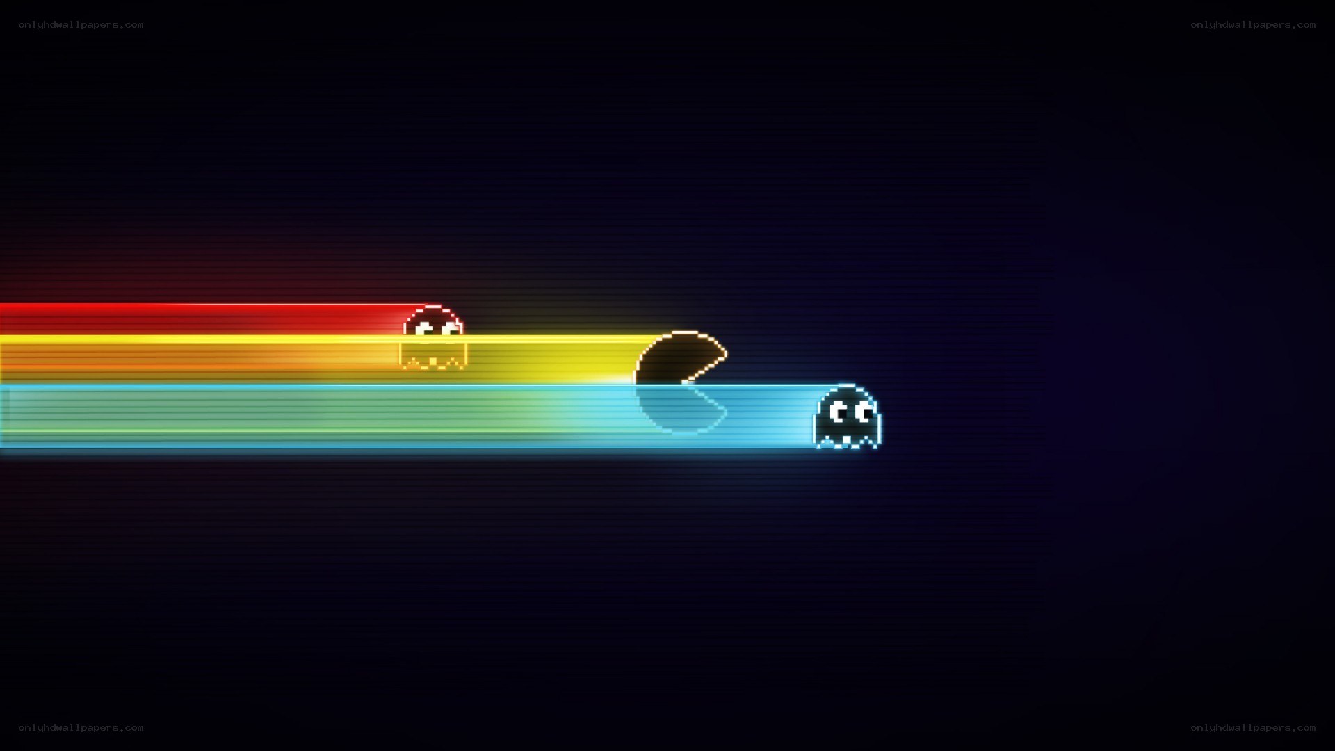 Pac-Man and ghosts in motion