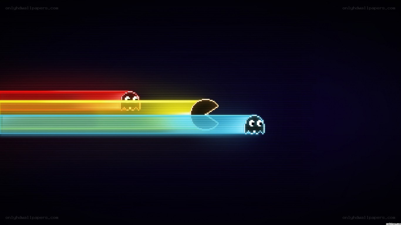 Pac-Man and ghosts in motion
