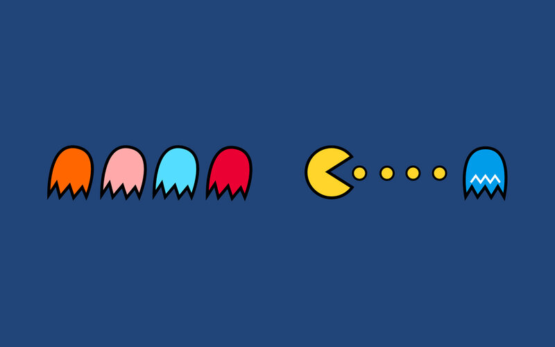 Pac-Man and ghosts