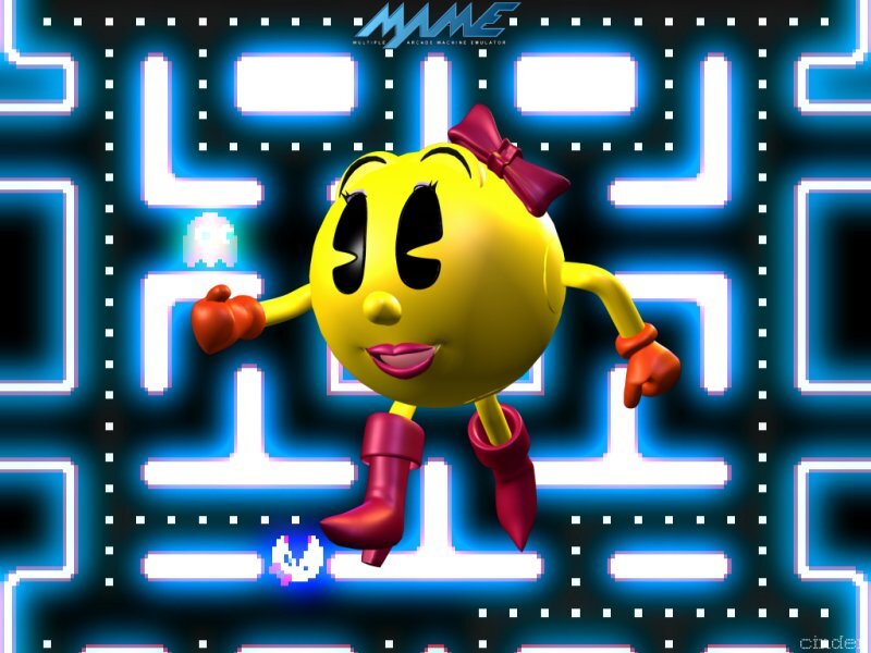 Pac-Man character in maze