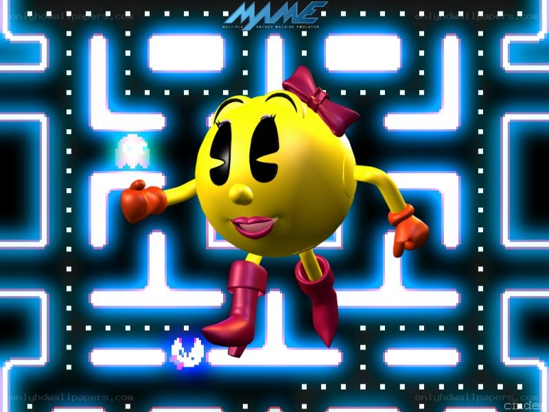 Pac-Man character in maze