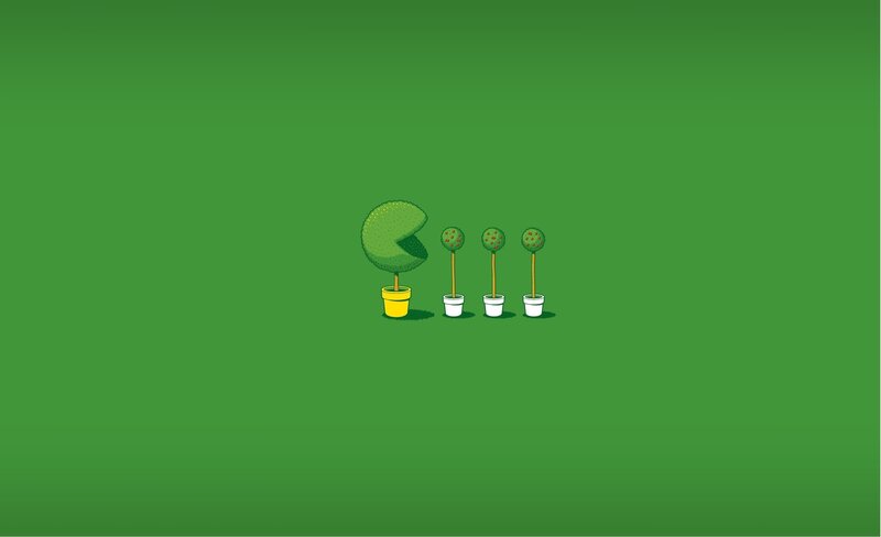 Pac-Man Character with Topiary
