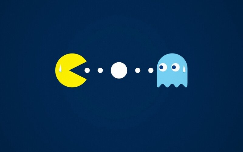 Pac-Man chasing ghost