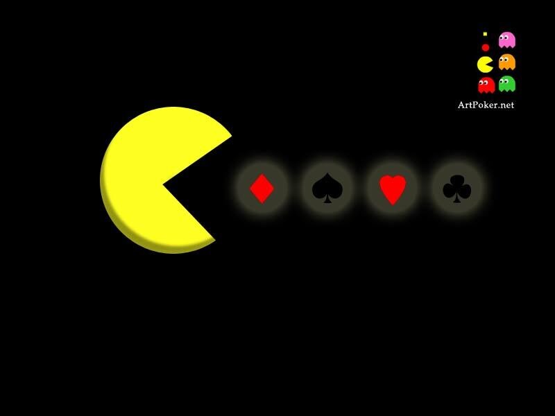 Pac-Man eating card suits