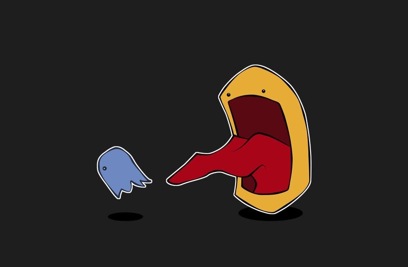 Pac-Man eats ghost
