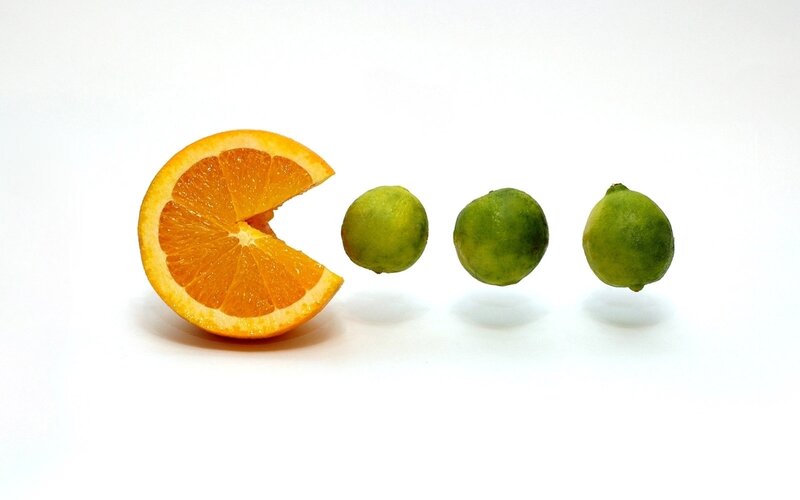 Pac-Man fruit scene