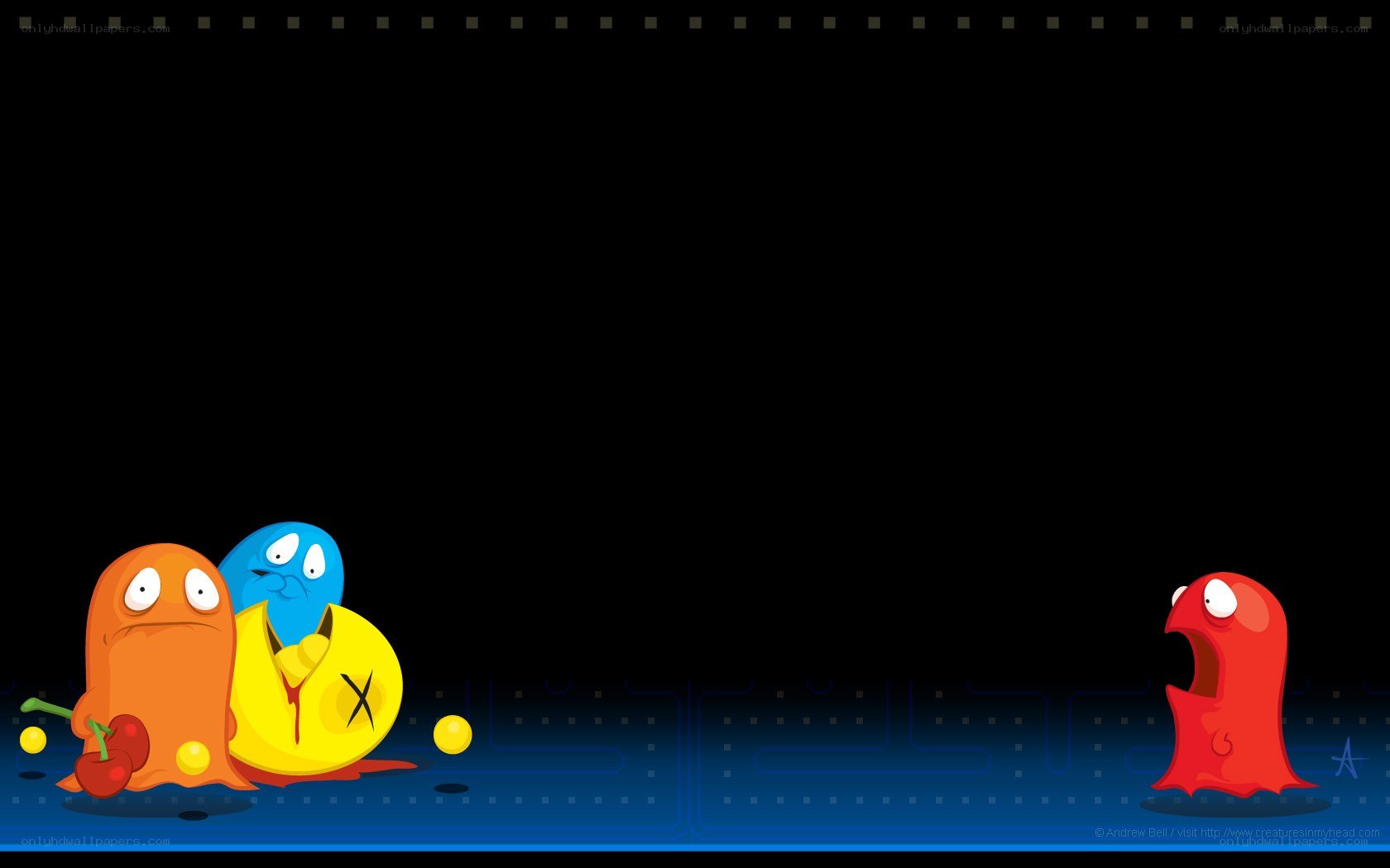 Pac-Man ghosts in a maze