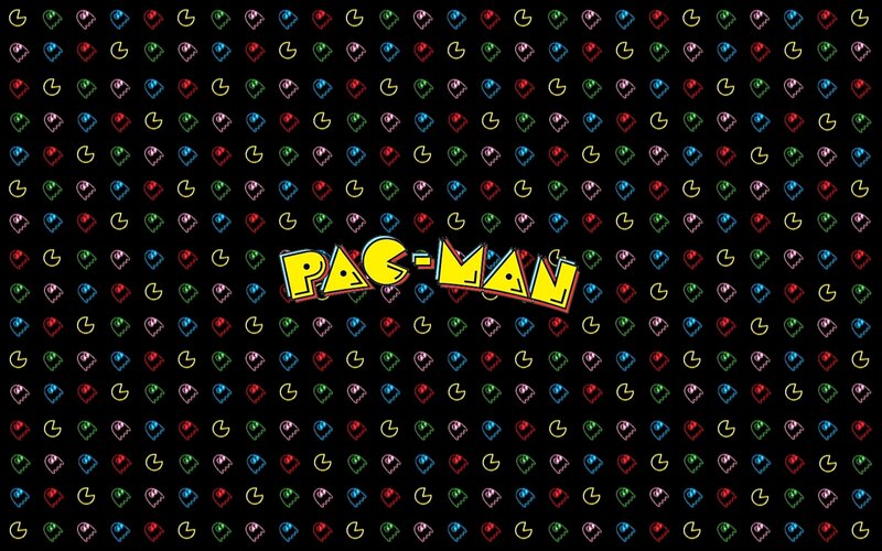 Pac-Man Logo and Ghosts