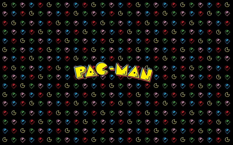 Pac-Man logo with ghosts