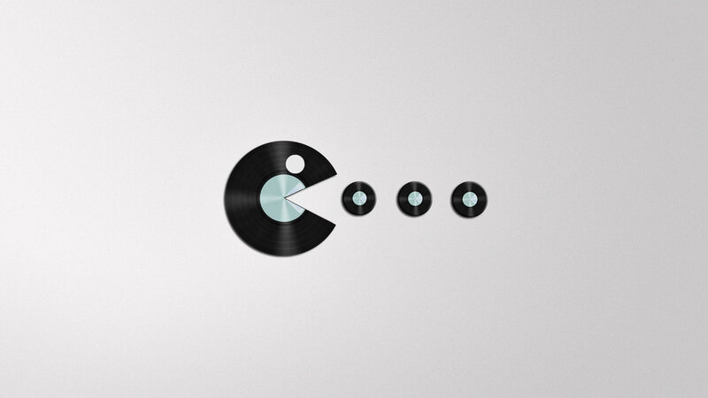 Pac-man Made of Vinyl Records