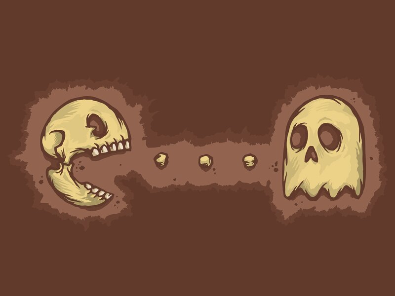 Pac-Man skull art