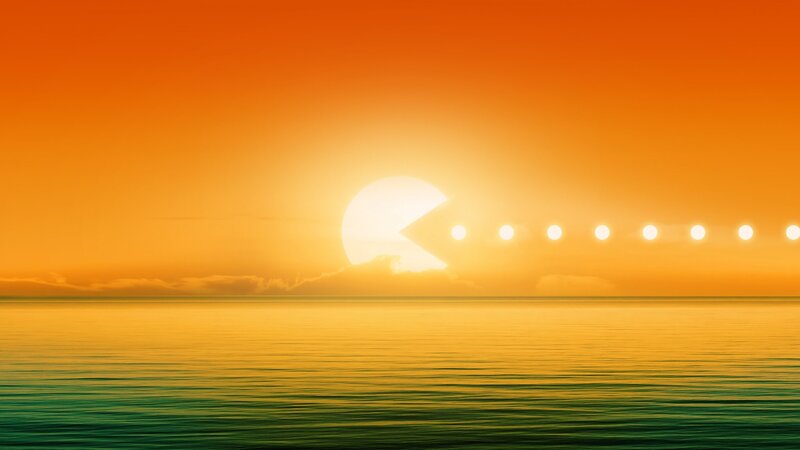 Pac-Man Sun Setting