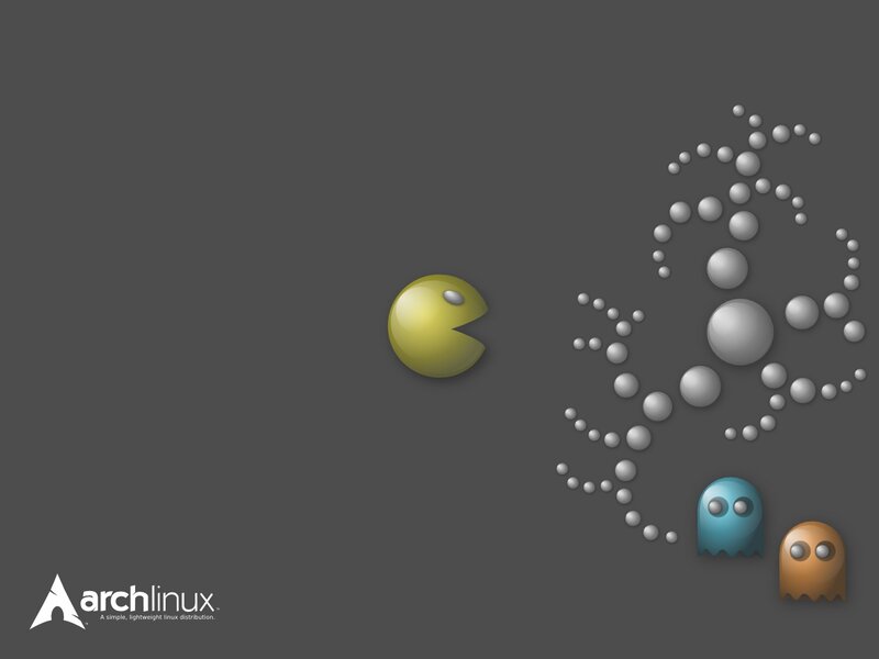 Pac-Man themed Arch Linux wallpaper
