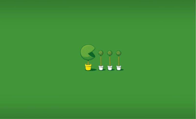Pac-Man topiary garden