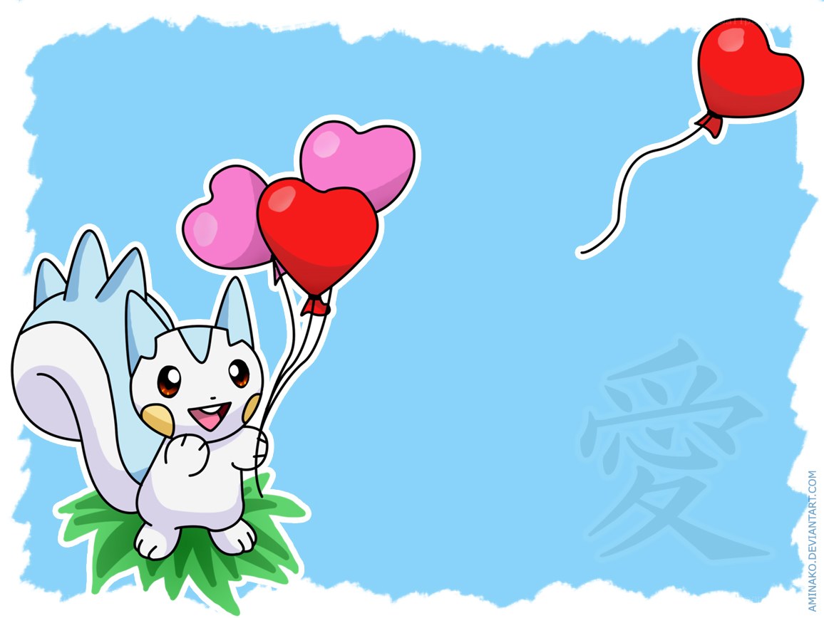 Pachirisu with heart balloons