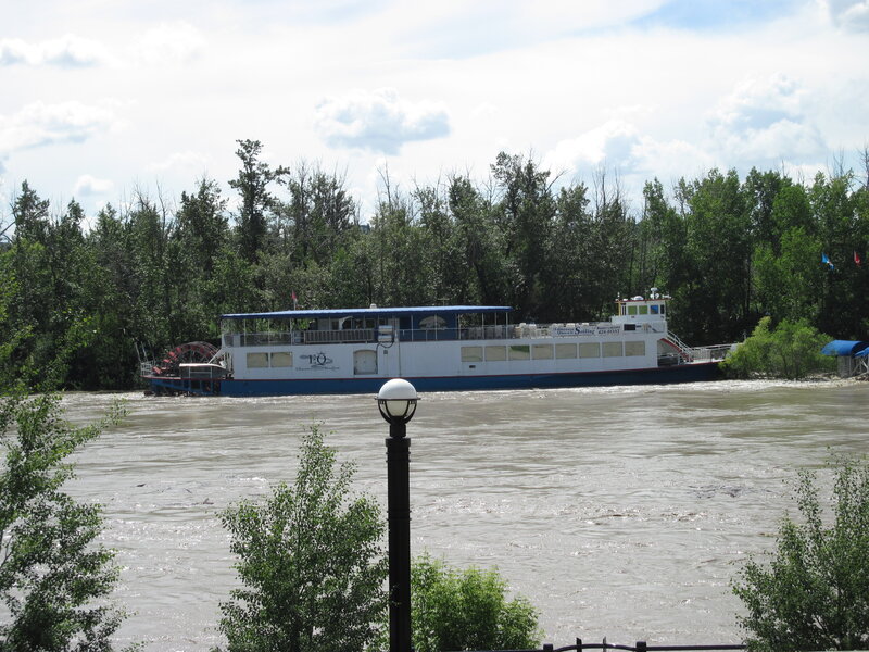 Paddlewheel Boat on River