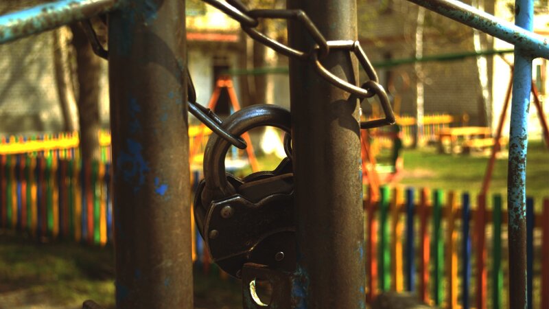 Padlocked Chain on Playground