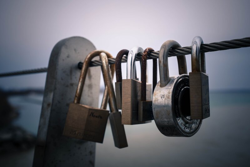 Padlocks on a Cable