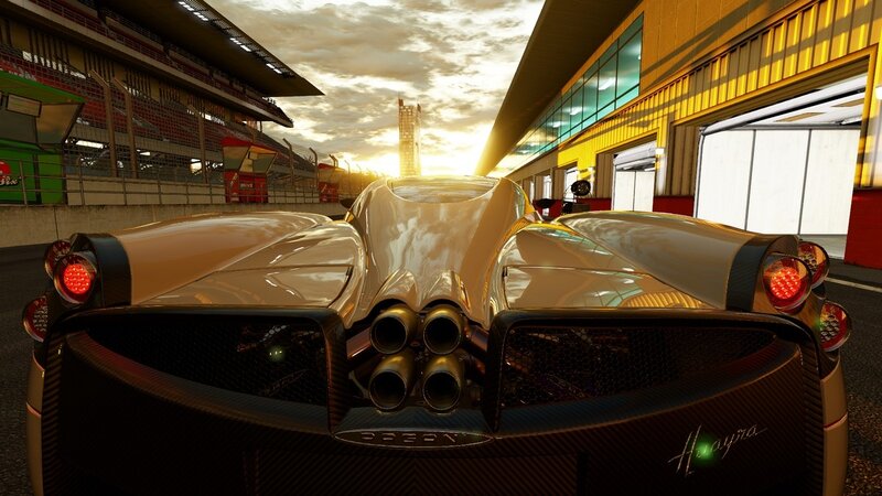 Pagani Huayra at a racetrack