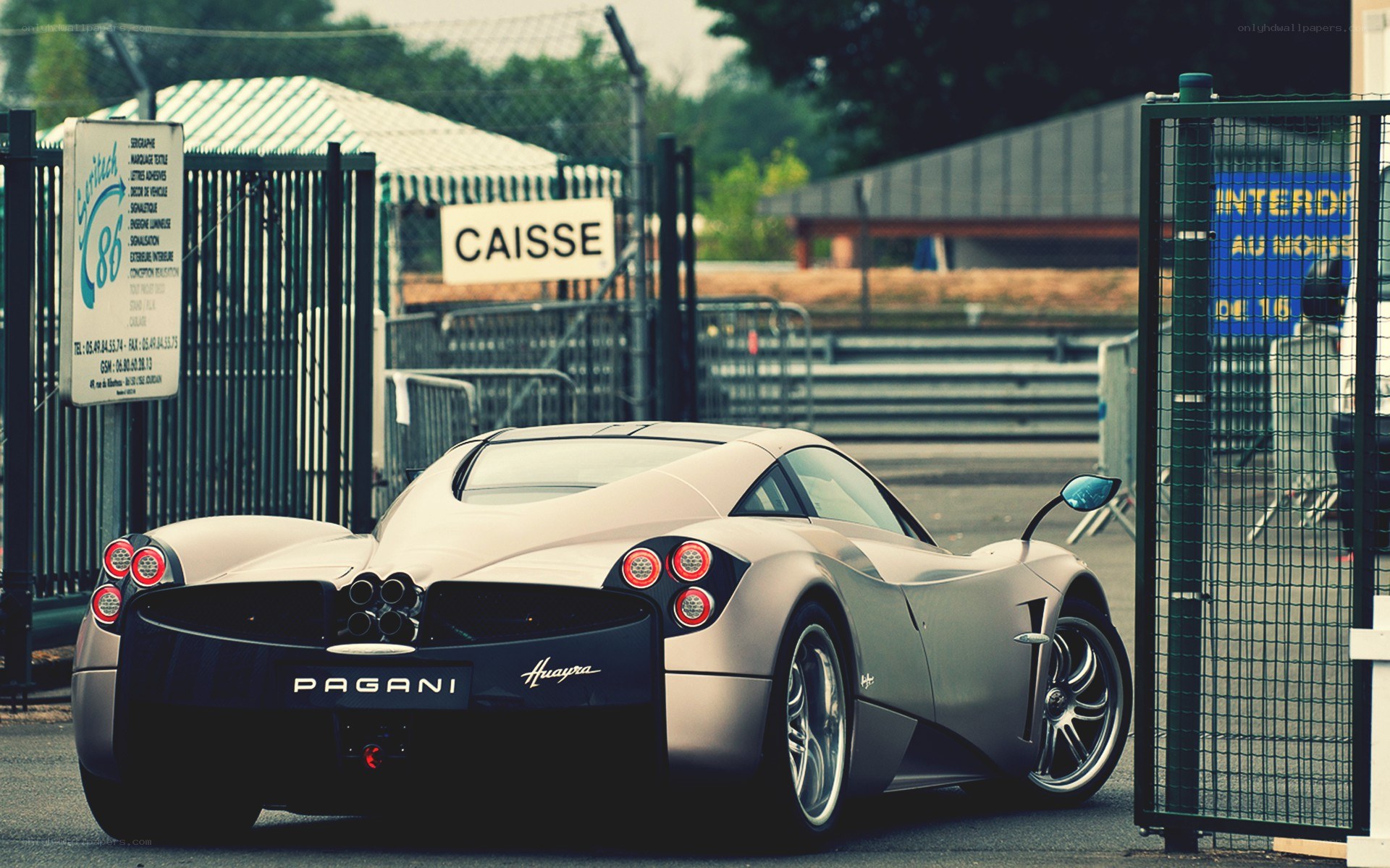 Pagani Huayra at a racetrack