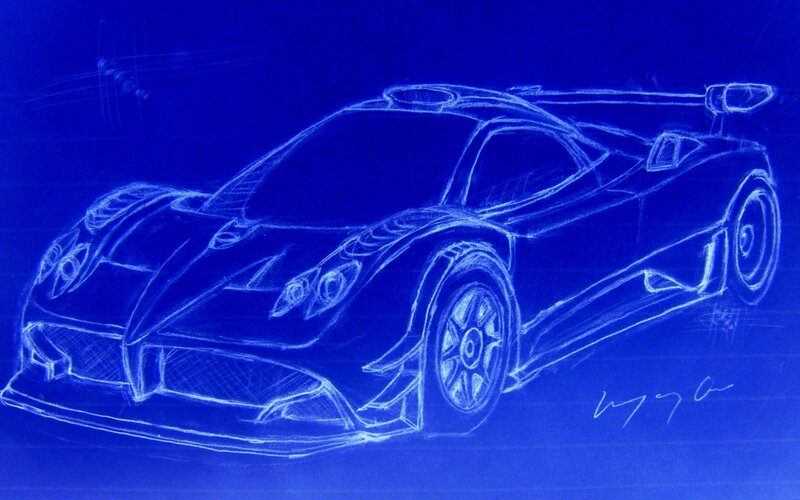 Pagani Huayra design sketch