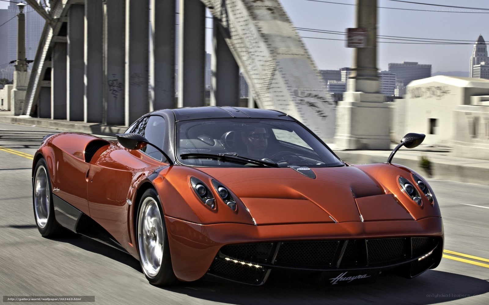 Pagani Huayra on a city bridge
