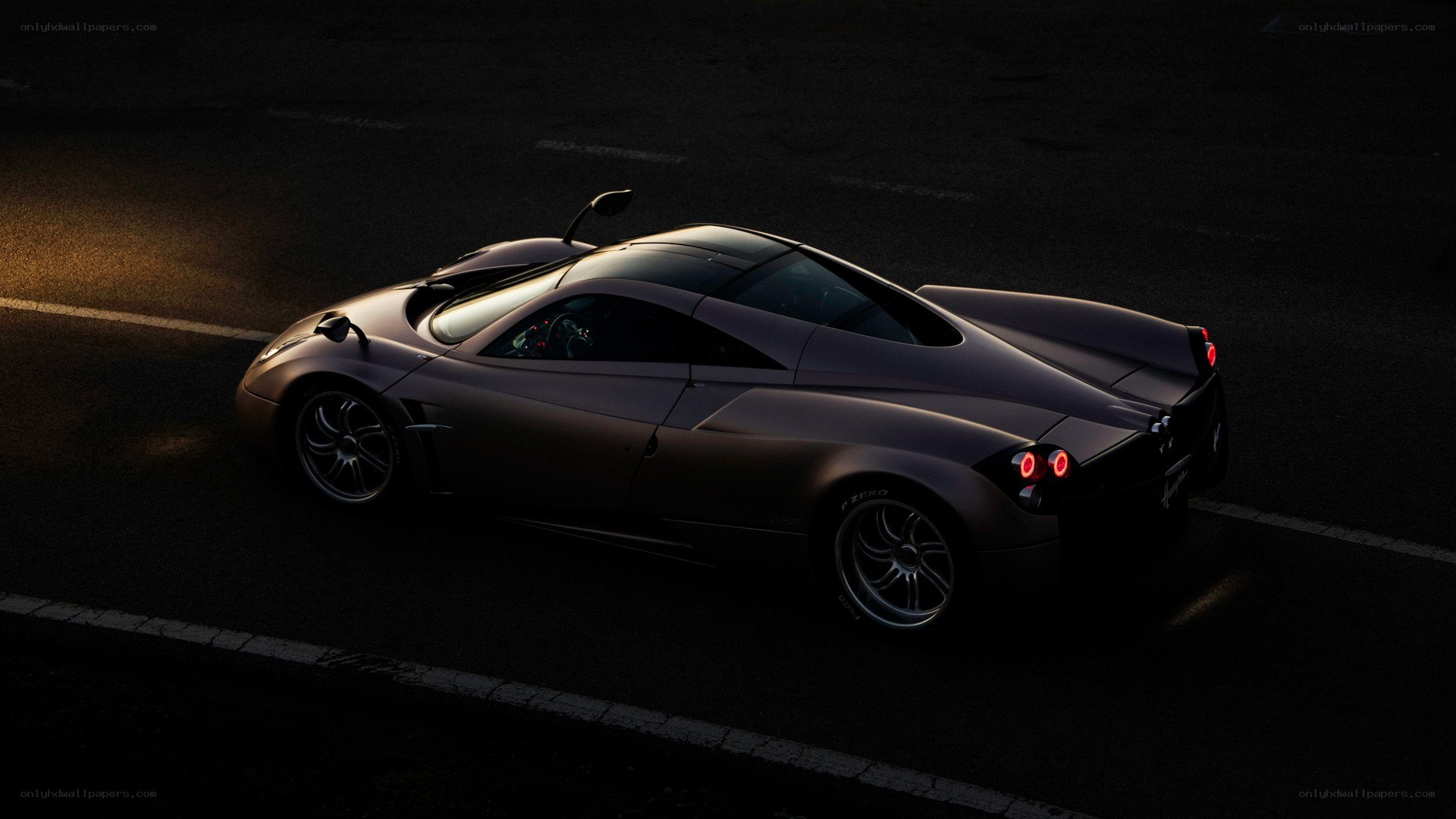 Pagani Huayra on a dark road