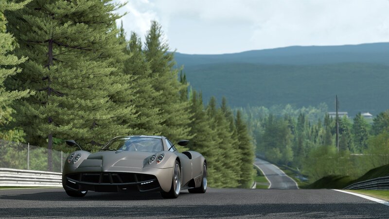 Pagani Huayra on a forest track